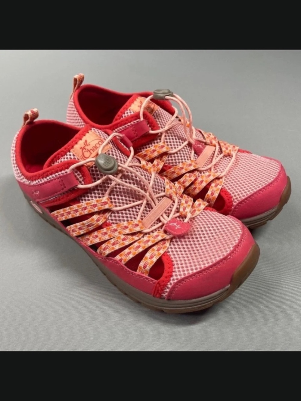 NEW Chaco Shoes Girls 6 red pink orange water hiking outdoor casual junior